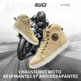 Basket Moto Vintage en Toile avec Semelle Blindée | AUGI HERITAGE™ - LE PRATIQUE DU MOTARD