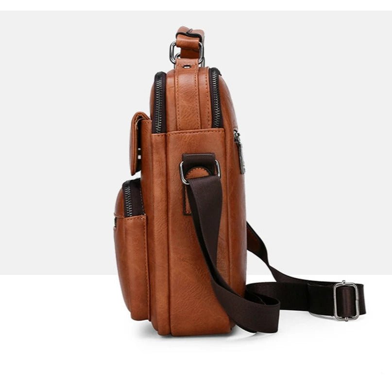 Sacoche en cuir a bandoulière pour homme. - LE PRATIQUE DU MOTARD