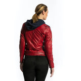Blouson cuir moto femme style vintage | LEGENDARY 58™ Rouge - LE PRATIQUE DU MOTARD