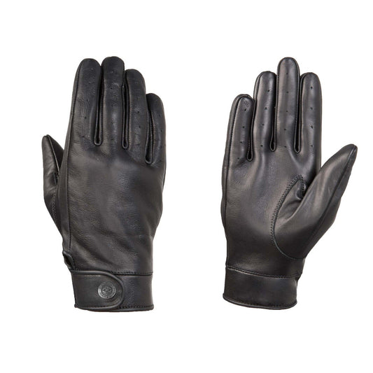 Gants Moto Cuir Perforé Homme Noir — Été, Tactiles CE