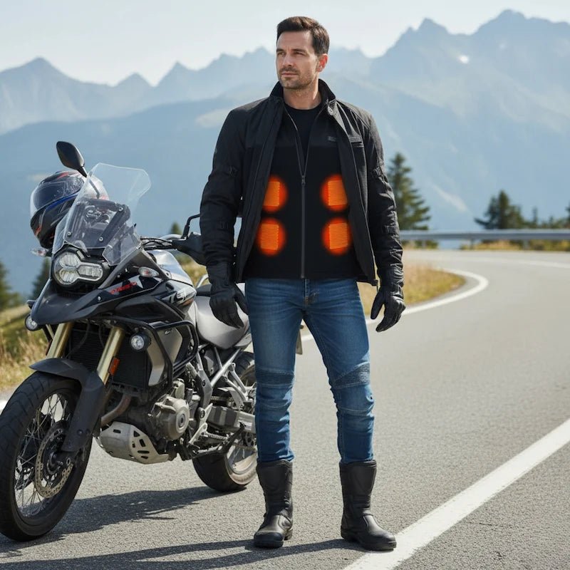 Gilet chauffant moto | VOLCAN.IO™ - LE PRATIQUE DU MOTARD