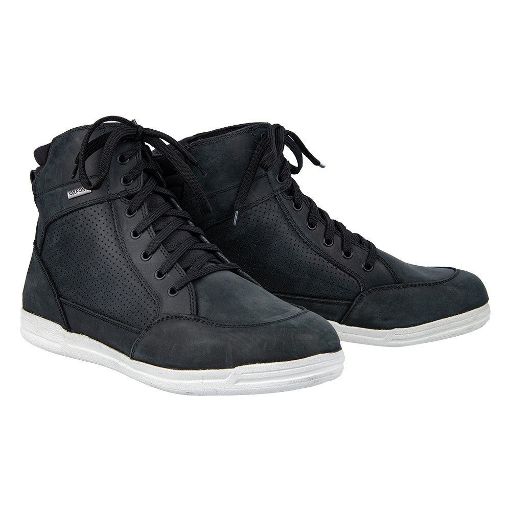 Bottes Moto Homme Oxford Kickback Air — Cuir Perforé Ventilé Été, Noir