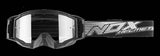 Masque moto cross noir mat et blanc, écran anti-buée