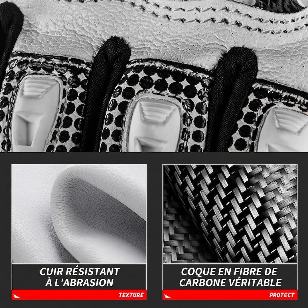 Gants Moto Mitaine Gmbiker | Coque Carbone 3D & Grip Pro - LE PRATIQUE DU MOTARD
