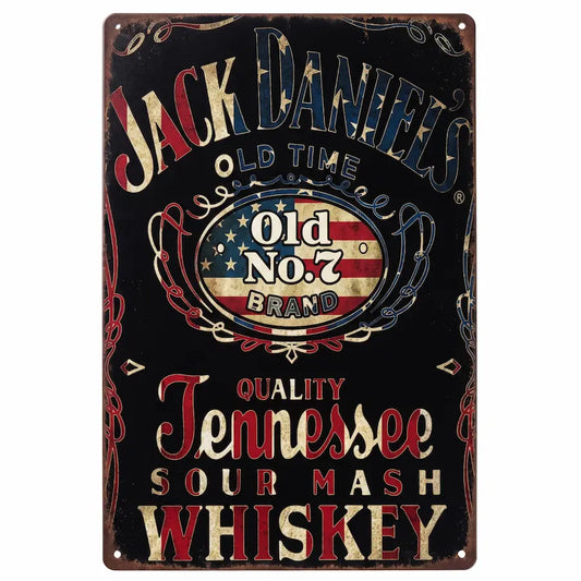 PLAQUE MÉTALLIQUE DECORATIVE " Jacks Daniel's"