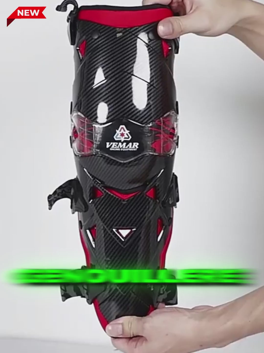 Genouillere moto articulé avec protege tibia
