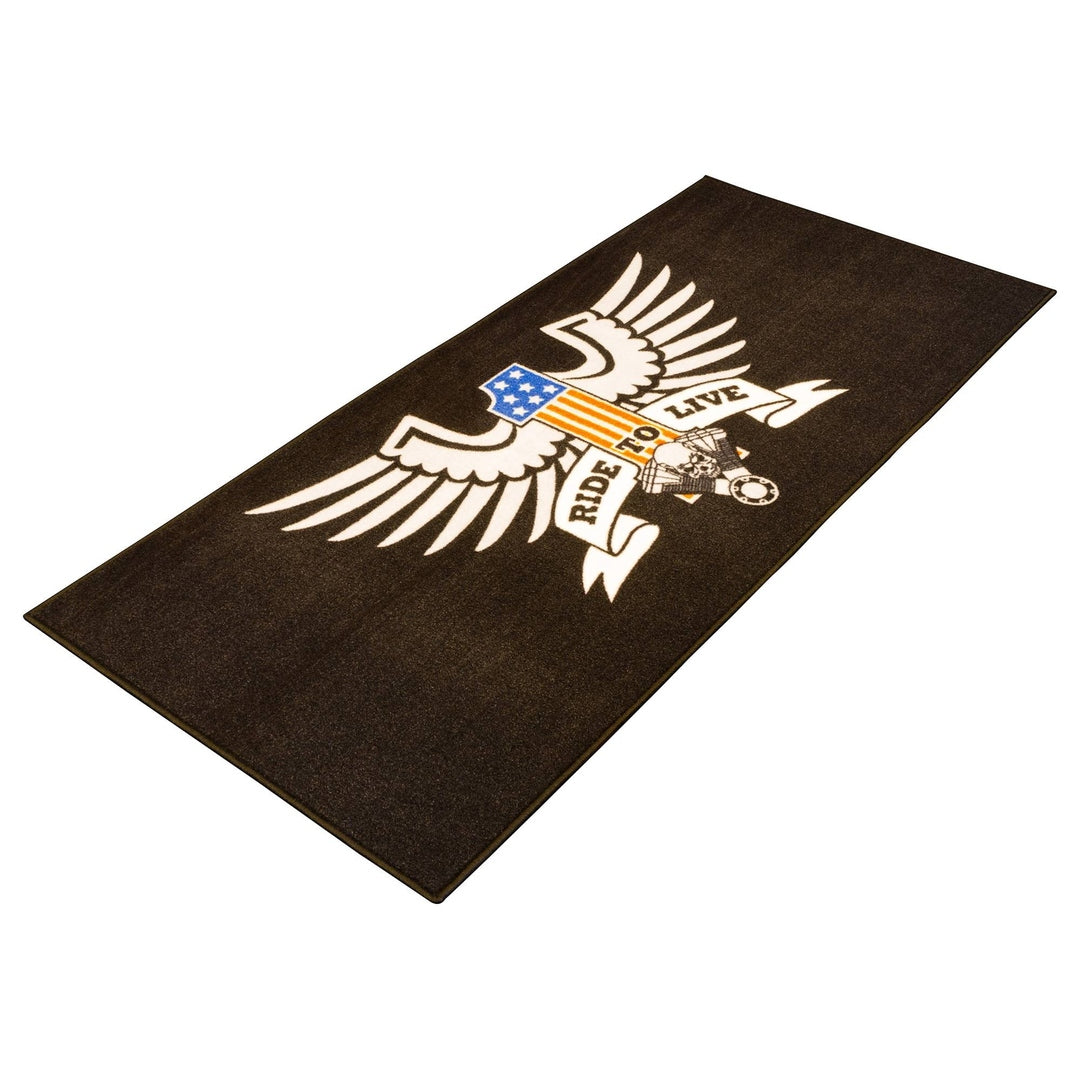 Tapis environnemental moto American Eagle 190x80cm pour garage, atelier et paddock