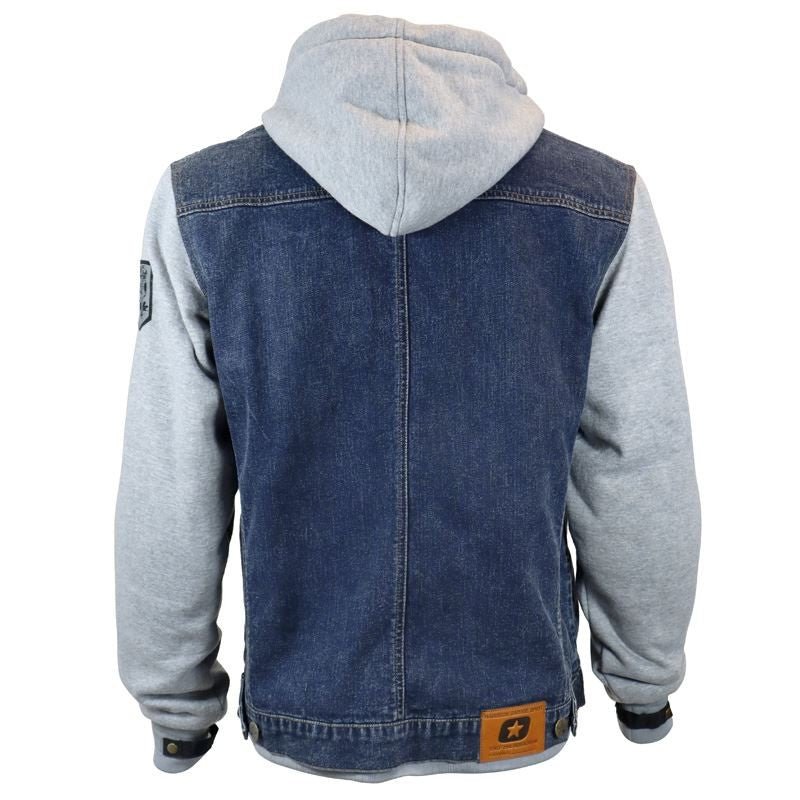 Veste Moto Coton Chiné Homme Harisson West Side II Bleu/gris CE - LE PRATIQUE DU MOTARD