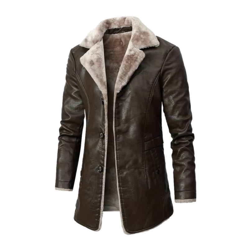 Manteau col fourrure Homme - Marron - LE PRATIQUE DU MOTARD