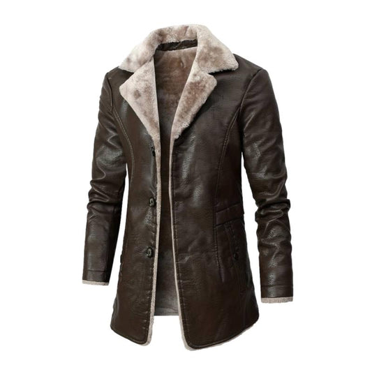 Manteau col fourrure Homme - Marron - LE PRATIQUE DU MOTARD