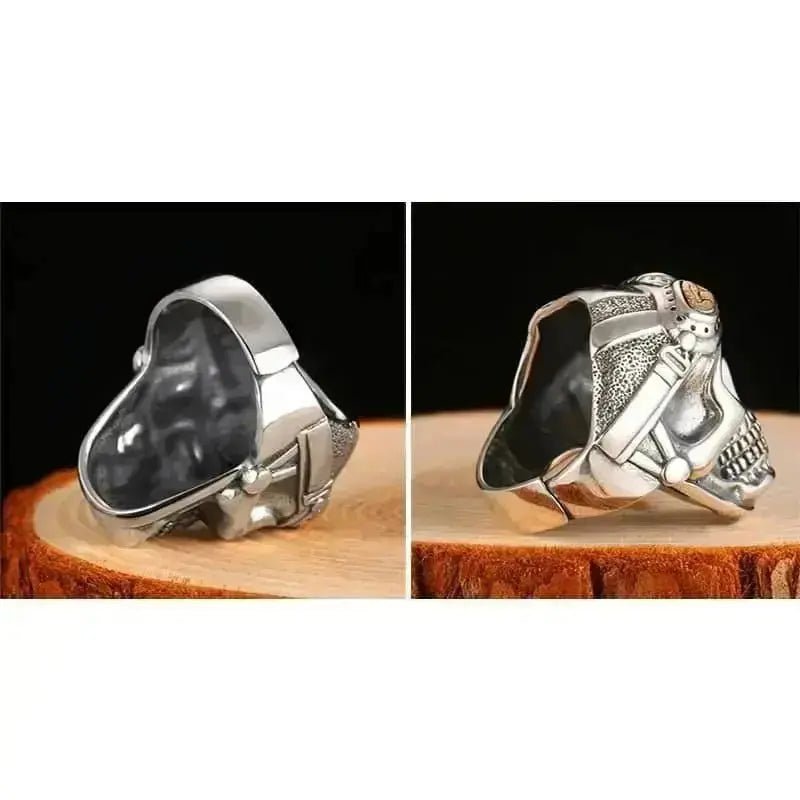 Bague motard - Tête de mort (Argent) - LE PRATIQUE DU MOTARD