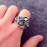 Bague motard - Tête de mort gothique (Argent) - LE PRATIQUE DU MOTARD