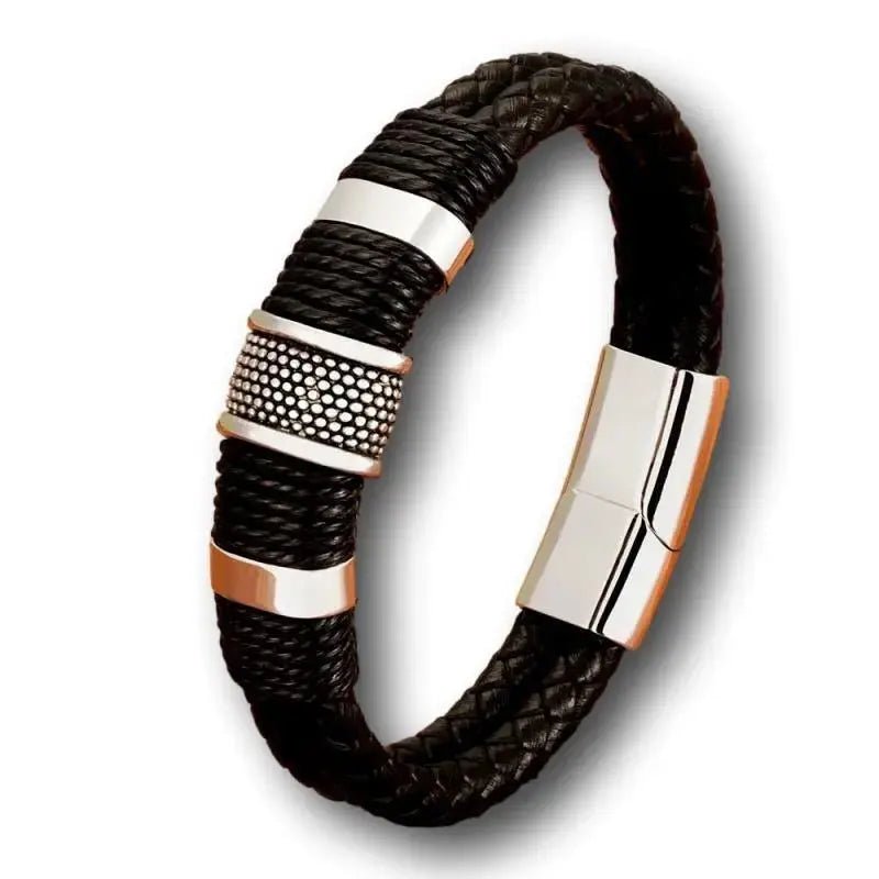 Bracelet moto cuir acier - LE PRATIQUE DU MOTARD