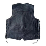 Gilet cuir biker lacet - LE PRATIQUE DU MOTARD