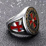 Bague en acier - Chevaliers Templiers - Le Pratique du Motard