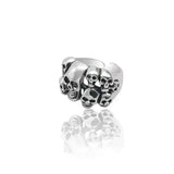 Bague en acier - Têtes de mort gothique - Le Pratique du Motard