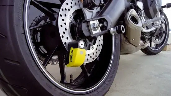 Bloque Disque ø6 mm avec ALARME et AVERTISSEUR Jaune et noir - Le Pratique du Motard