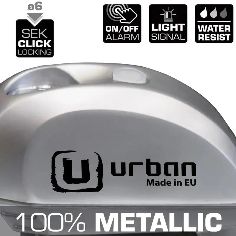 Bloque Disque ø6 mm avec ALARME et AVERTISSEUR métal brossé - Le Pratique du Motard