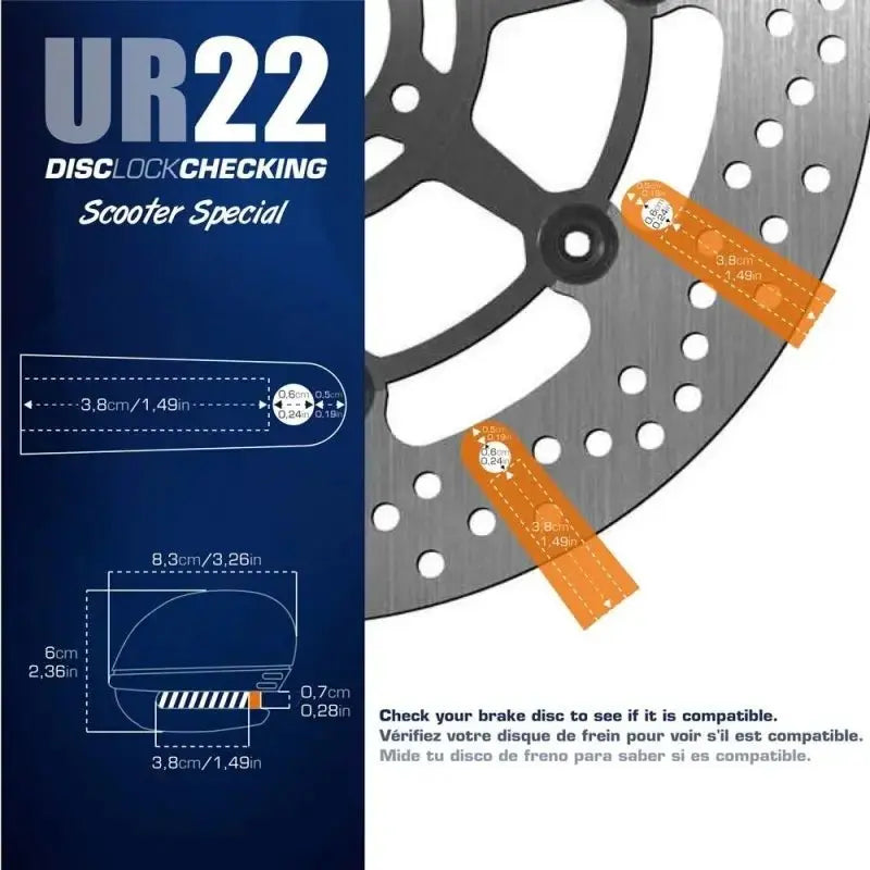 Bloque Disque ø6 mm avec ALARME et AVERTISSEUR métal brossé - Le Pratique du Motard