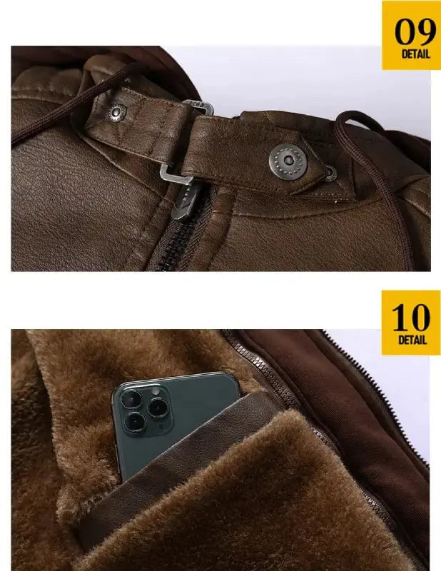 Blouson en cuir homme avec capuche - KINGS Le Pratique du Motard