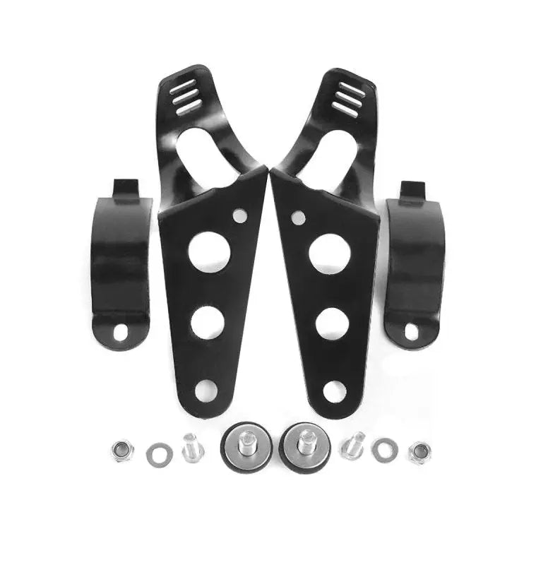 Boîtier pour Phare LED moto 7" Universel + supports de fourche 35-43mm Le Pratique du Motard
