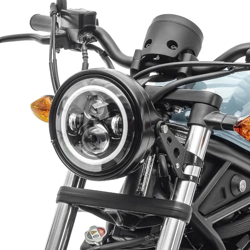 Boîtier pour Phare LED moto 7" Universel + supports de fourche 35-43mm Le Pratique du Motard