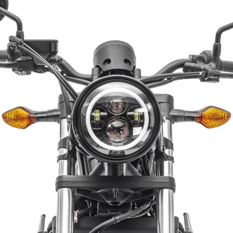 Boîtier pour Phare LED moto 7" Universel + supports de fourche 35-43mm Le Pratique du Motard