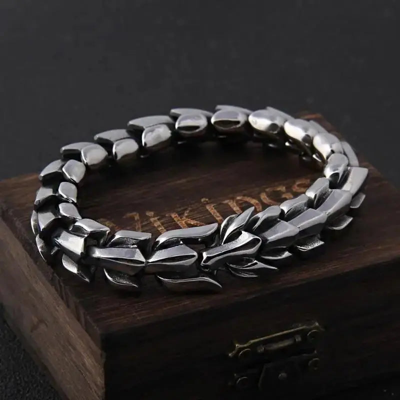 BRACELET BIKER "ÉCAILLES DE DRAGON " - Le Pratique du Motard