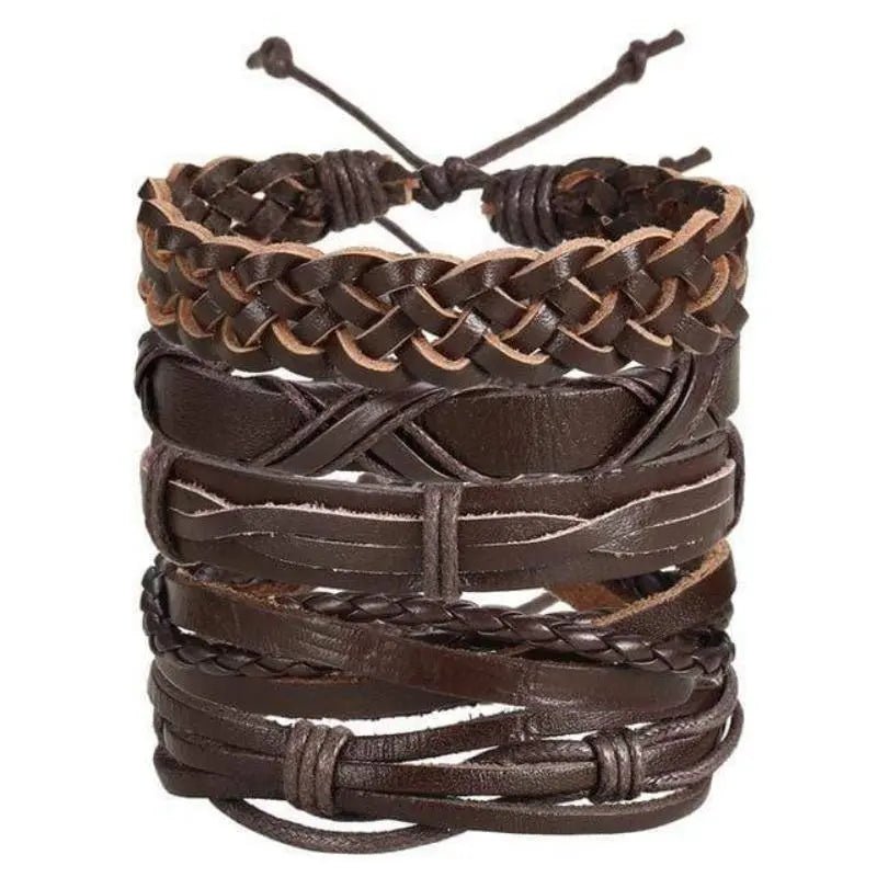 Bracelet biker en tresses de cuir véritable - Le Pratique du Motard