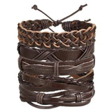Bracelet biker en tresses de cuir véritable - Le Pratique du Motard