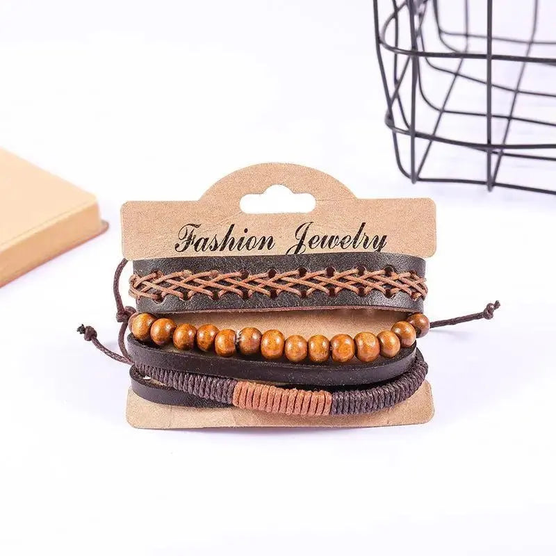 Bracelet en cuir multibrun - Le Pratique du Motard