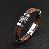 Bracelet motard homme Cuir/Acier - Le Pratique du Motard