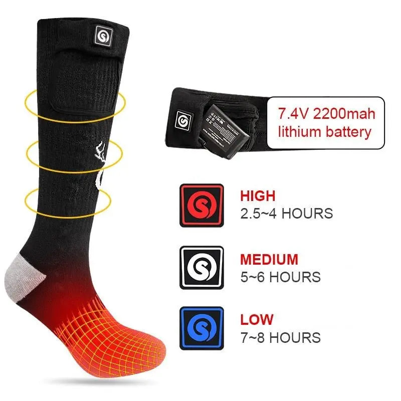 Chaussette chauffante moto - Noir et gris Le Pratique du Motard