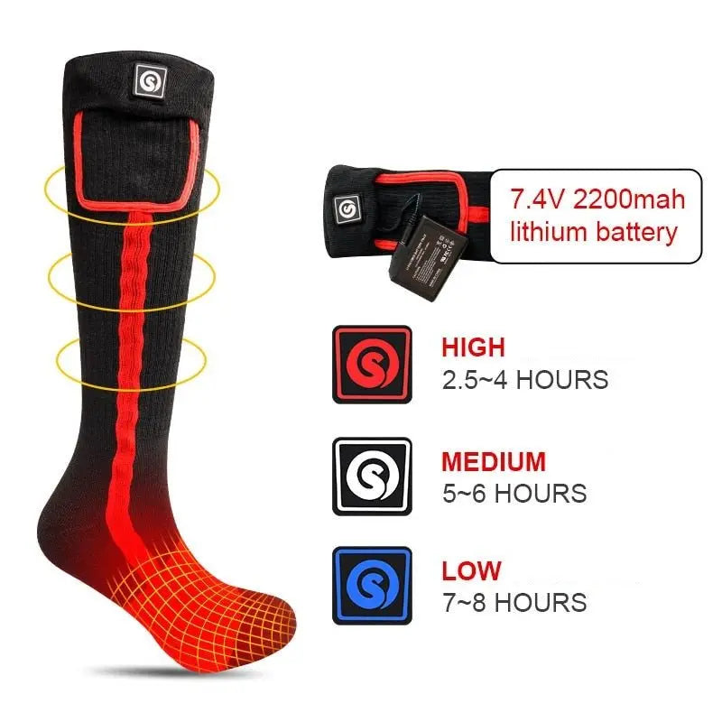Chaussettes chauffantes moto - Rouge Le Pratique du Motard