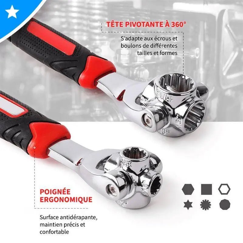 Clé Tigre - 50 outils en 1 - Le Pratique du Motard
