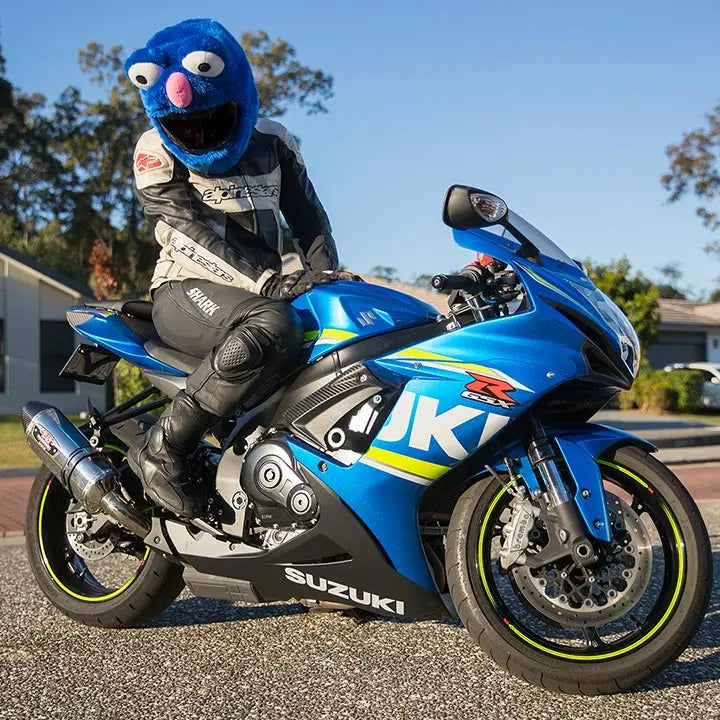 Couvre Casque Moto - Peluche bleu - Le Pratique du Motard
