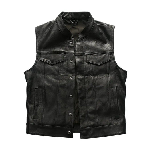 Gilet cuir biker SOA - Le Pratique du Motard
