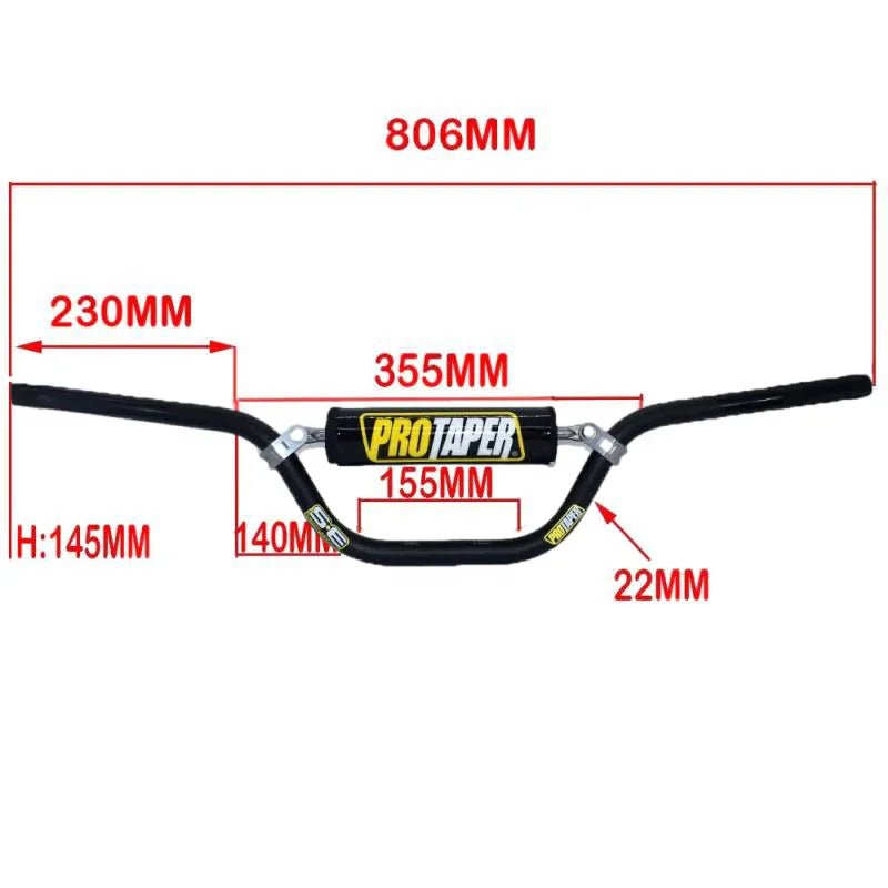 Guidon pro taper - Noir 22mm - LE PRATIQUE DU MOTARD