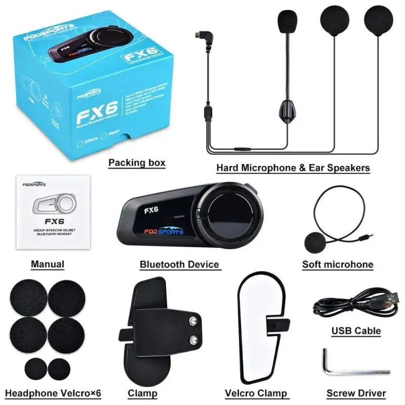Intercom Moto Bluetooth 6 pilotes - Le Pratique du Motard