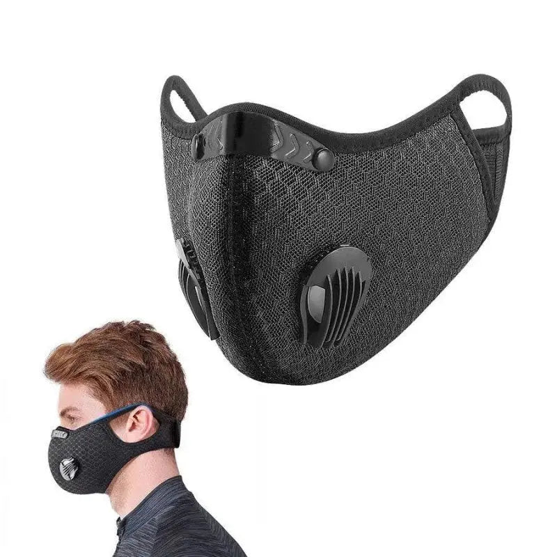 Bazzaree Masque de protection unisexe réutilisable pour le visage, la peau,  la bouche, le nez, la bouche, le nez - Respirant - Anti-fumée et pollution  - Pour vélo, moto, sport - Noir 