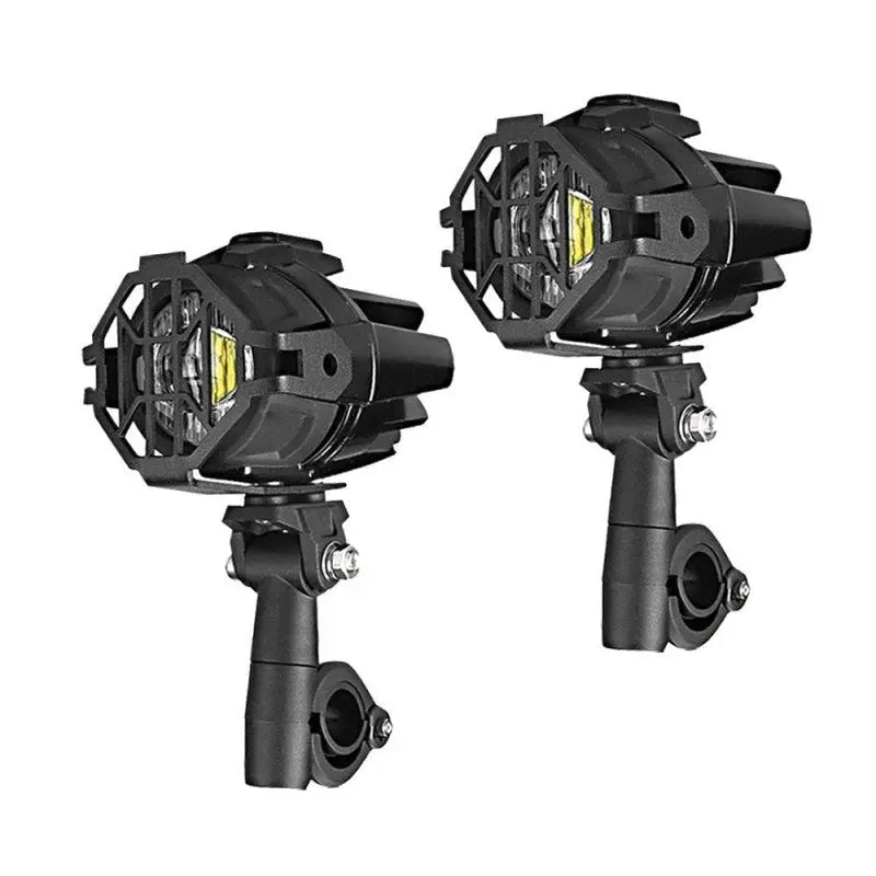 Pack :phare additionnel LED moto avec Rehausse 40mm pour guidons Ø 22mm Le Pratique du Motard