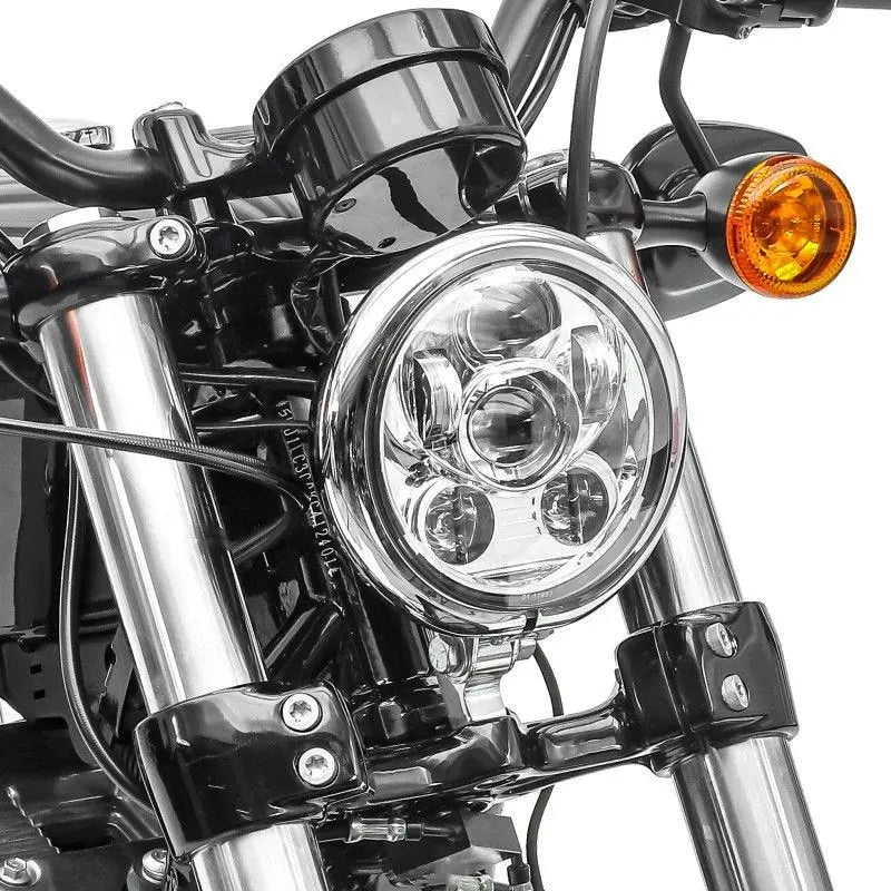 Phares Avant Moto LED 5,75 Pouces compatible avec Harley Davidson en chrome Le Pratique du Motard