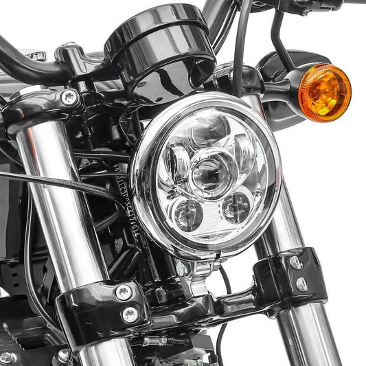 Phares Avant Moto LED 5,75 Pouces compatible avec Harley Davidson en chrome Le Pratique du Motard