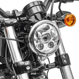 Phares Avant Moto LED 5,75 Pouces compatible avec Harley Davidson en chrome Le Pratique du Motard