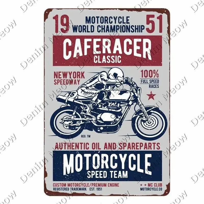 Plaque décorative métalique Moto Garage - Le Pratique du Motard