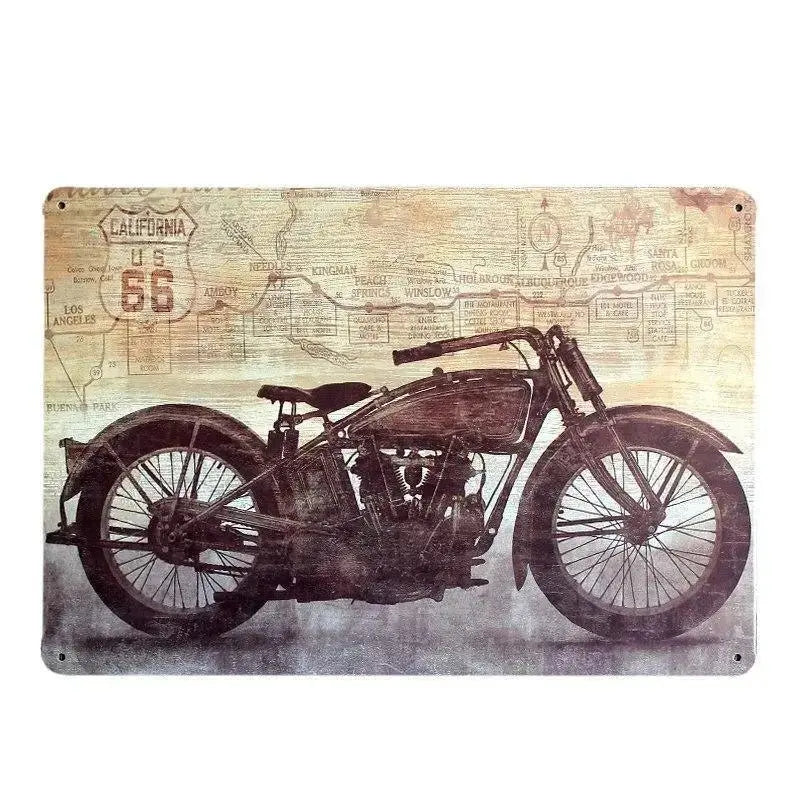 Plaque décorative métalique Moto Garage - Le Pratique du Motard