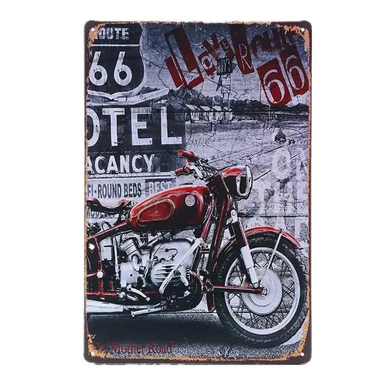 Plaque décorative métalique Moto Garage - Le Pratique du Motard