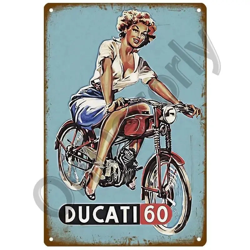 Plaque décorative métallique DUCATI - Le Pratique du Motard