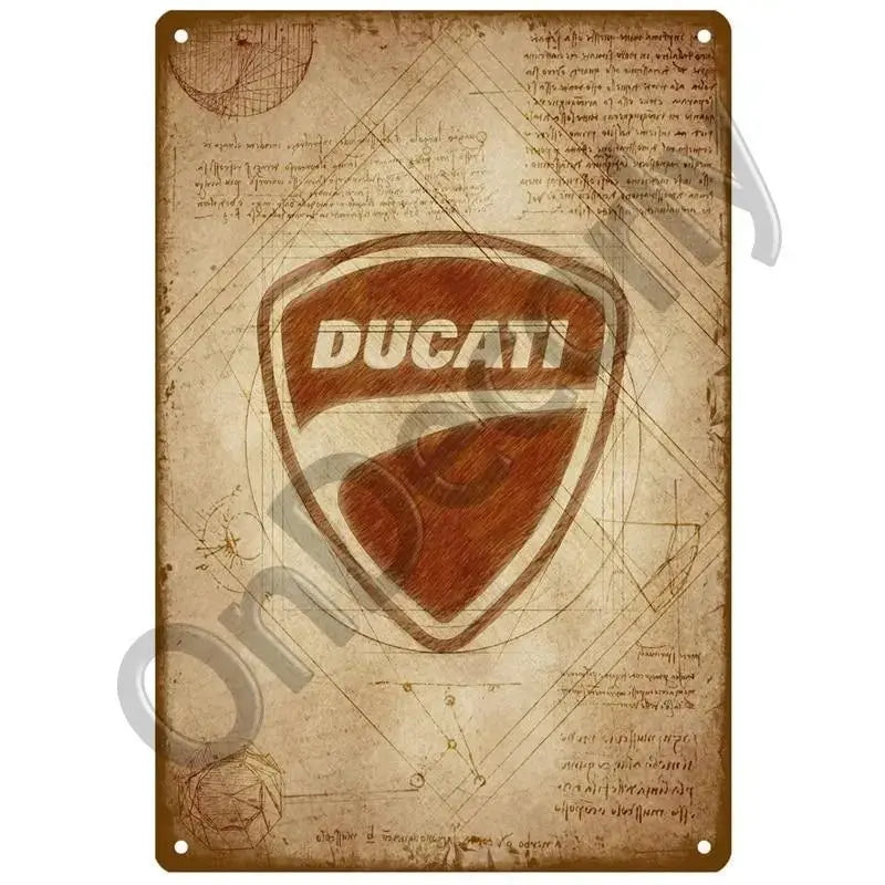 Plaque décorative métallique DUCATI - Le Pratique du Motard