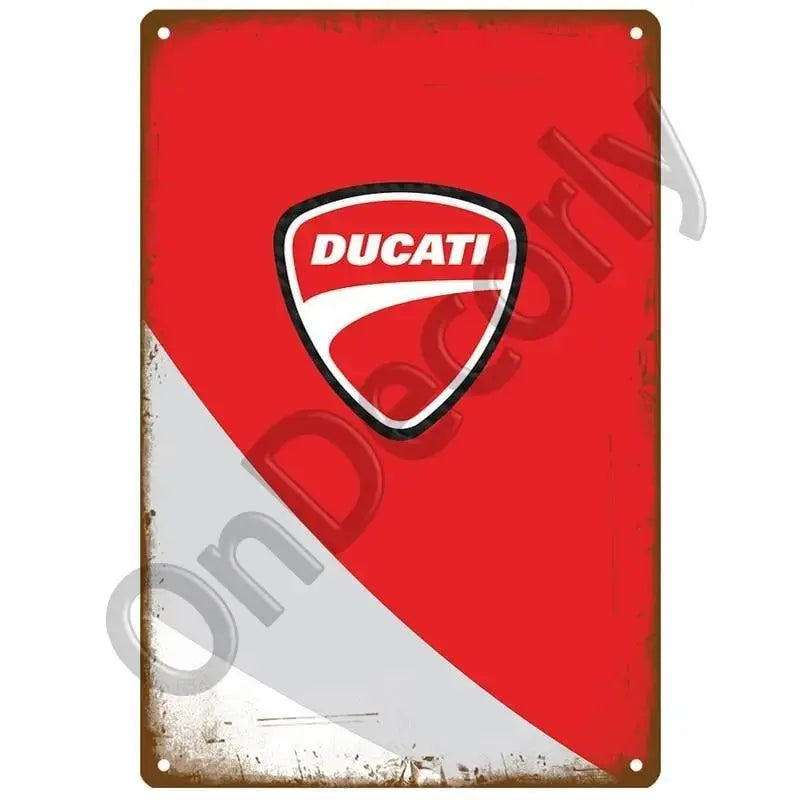 Plaque décorative métallique DUCATI - Le Pratique du Motard